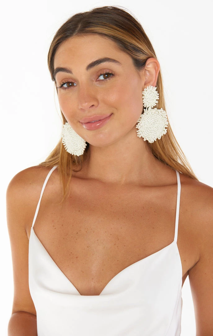 Show Me Your Mumu Milano Beaded Earrings ~ Ivory New Mu 4 Show Me Your Mumu Milano Beaded Earrings ~ Ivory New Mu