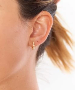 Show Me Your Mumu New Mu Gorjana Madison Shimmer Huggie Earrings ~ 18K Gold Plated