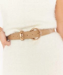 Show Me Your Mumu New Mu Lunar Snakeskin Belt ~ Taupe