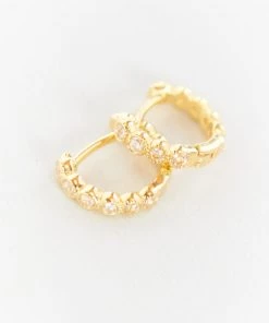 Show Me Your Mumu New Mu Gorjana Madison Shimmer Huggie Earrings ~ 18K Gold Plated