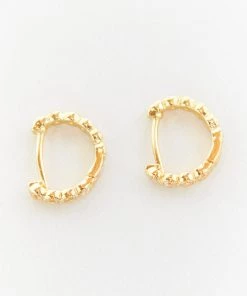 Show Me Your Mumu New Mu Gorjana Madison Shimmer Huggie Earrings ~ 18K Gold Plated