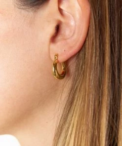 Show Me Your Mumu LUV AJ Mini Martina Hoop Earrings ~ Gold New Mu
