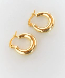 Show Me Your Mumu LUV AJ Mini Martina Hoop Earrings ~ Gold New Mu