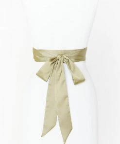 Show Me Your Mumu Bridesmaid Sash ~ Moss Green Luxe Satin Bridesmaids Dresses