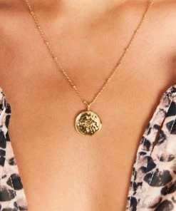 Show Me Your Mumu New Mu Gorjana Compass Coin Necklace ~ 18K Gold Plated