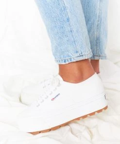 Show Me Your Mumu New Mu Superga 2790 Tank Platform Sneakers ~ White