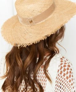 Show Me Your Mumu Lack Of Color Aruba Fray Boater Hat ~ Natural Accessories