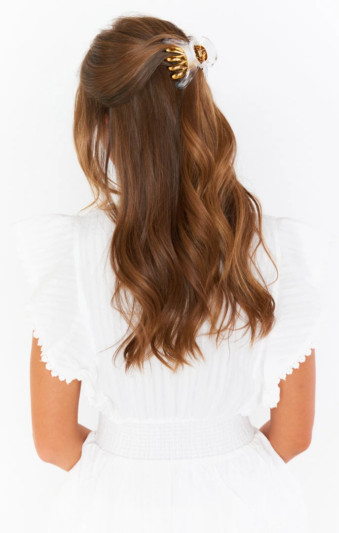 Show Me Your Mumu Amelia Claw Hair Clip ~ White/Gold New Mu 6 Show Me Your Mumu Amelia Claw Hair Clip ~ White/Gold New Mu