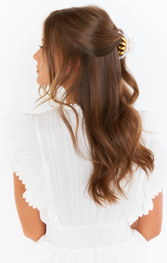 Show Me Your Mumu Amelia Claw Hair Clip ~ White/Gold New Mu 5 Show Me Your Mumu Amelia Claw Hair Clip ~ White/Gold New Mu