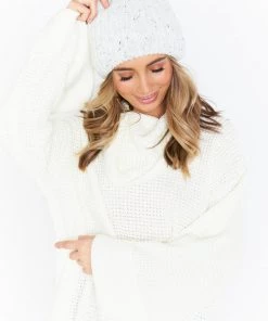 Show Me Your Mumu New Mu Ginny Pom Pom Beanie ~ Cream Confetti