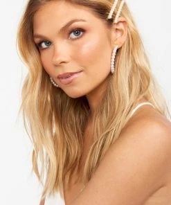 Show Me Your Mumu Pearl Hair Pin Set ~ White /Gold