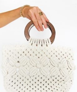 Show Me Your Mumu Macrame Bag ~ Floral Ivory Accessories