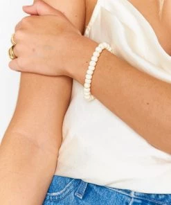Show Me Your Mumu New Mu Jonesy Wood Stretch Bracelet ~ Bone Beaded