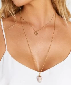 Show Me Your Mumu Jonesy Wood Ceto Cowrie Shell Necklace ~ 18K Gold Plated Accessories