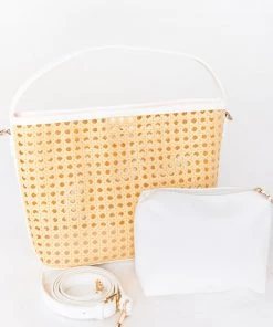 Show Me Your Mumu Courtney Open Weave Bag ~ Natural/White New Mu