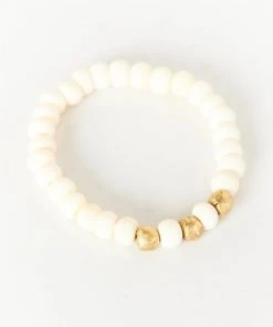 Show Me Your Mumu New Mu Jonesy Wood Stretch Bracelet ~ Bone Beaded