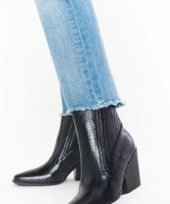 Show Me Your Mumu Billini Cynthi Western Boot ~ Black Croc