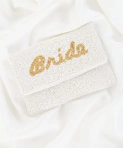 Show Me Your Mumu Bride Clutch Bag ~ Beaded White/Gold New Mu