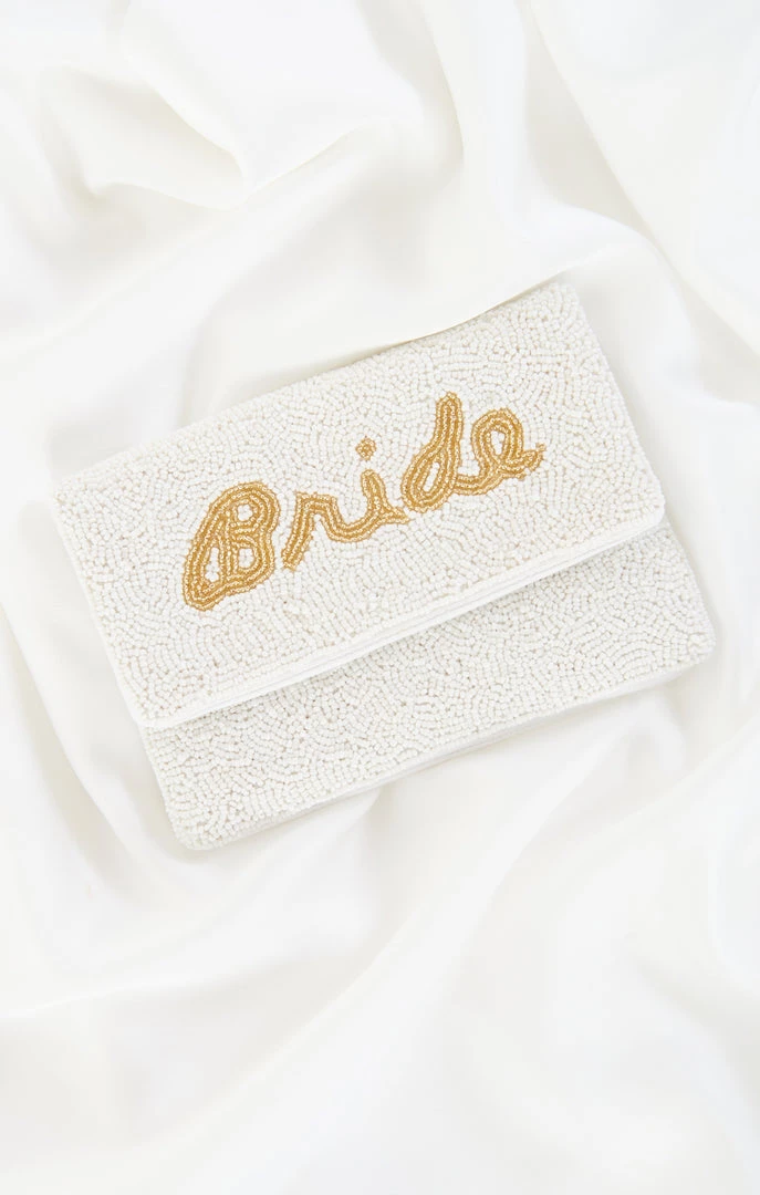 Show Me Your Mumu Bride Clutch Bag ~ Beaded White/Gold New Mu 3 Show Me Your Mumu Bride Clutch Bag ~ Beaded White/Gold New Mu
