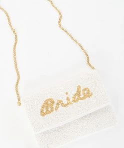Show Me Your Mumu Bride Clutch Bag ~ Beaded White/Gold New Mu 15 Show Me Your Mumu Bride Clutch Bag ~ Beaded White/Gold New Mu