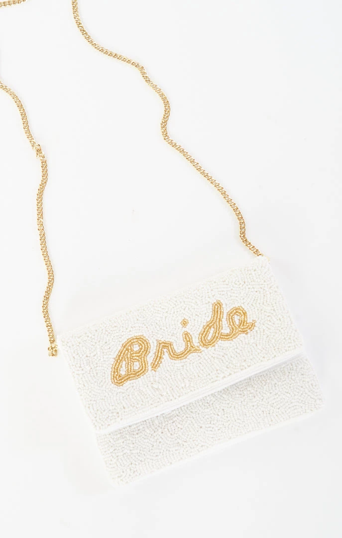 Show Me Your Mumu Bride Clutch Bag ~ Beaded White/Gold New Mu 9 Show Me Your Mumu Bride Clutch Bag ~ Beaded White/Gold New Mu