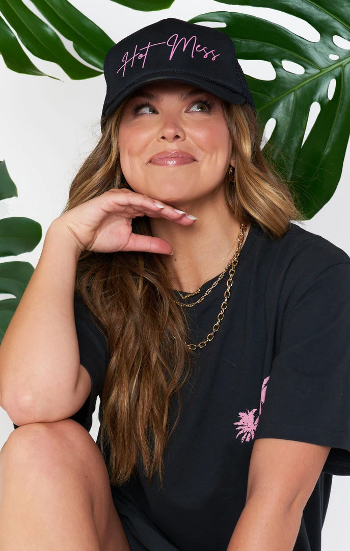 Show Me Your Mumu Hot Mess Trucker Hat ~ Black & Hot Pink New Mu 4 Show Me Your Mumu Hot Mess Trucker Hat ~ Black & Hot Pink New Mu