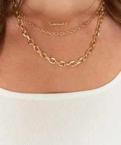 Show Me Your Mumu New Mu Jonesy Wood Hot Mess Necklace ~ Gold