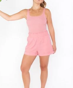 Show Me Your Mumu New Mu Hangout Tank ~ Pink Rib Knit