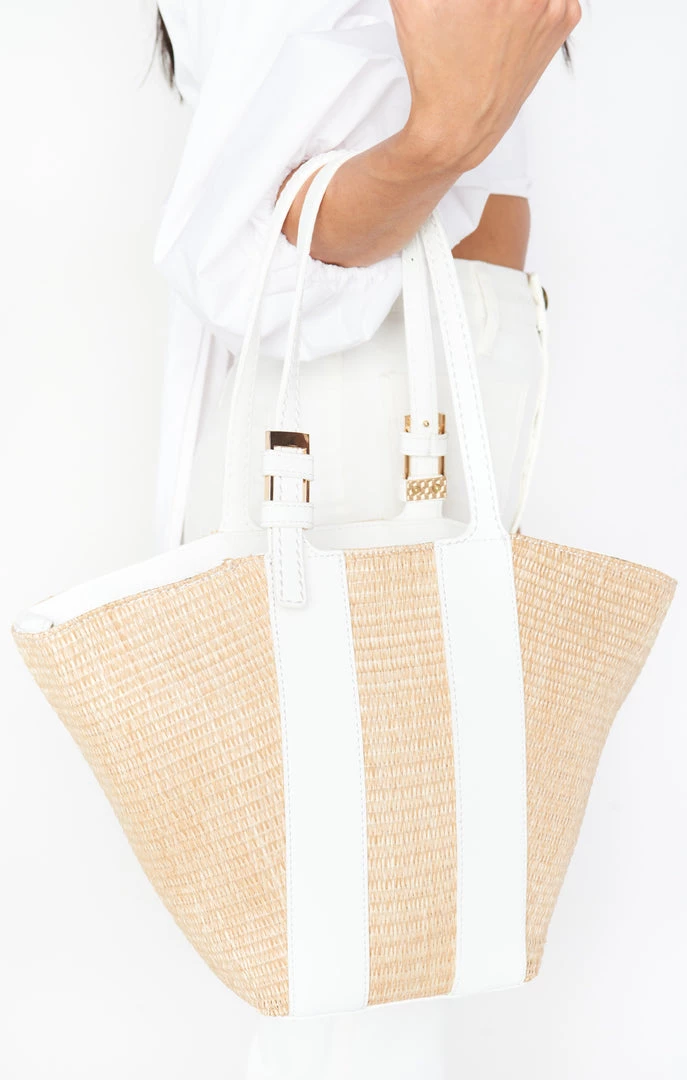 Show Me Your Mumu Elyse Straw Bag ~ Nat/White 3 Show Me Your Mumu Elyse Straw Bag ~ Nat/White