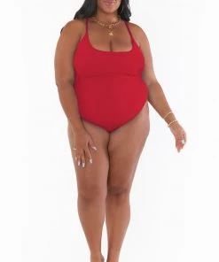 Show Me Your Mumu New Mu Positano One Piece ~ Red Scrunch