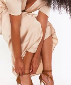 Show Me Your Mumu New Mu Diverse Style Crossover Strap Heel ~ Cinnamon