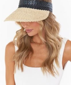 Show Me Your Mumu New Mu Lusana Baha Visor ~ Black And Off White