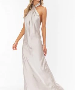 Show Me Your Mumu Jasmine Halter Maxi Dress ~ Show Me The Ring Luxe Satin Bridesmaids Dresses