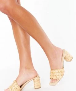 Show Me Your Mumu Steve Madden Laveda Block Heel ~ Natural Raffia