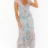 Show Me Your Mumu New Mu Reese Ruffle Dress ~ Sage I Do Floral