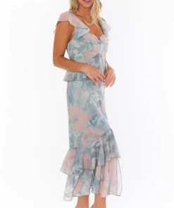 Show Me Your Mumu New Mu Reese Ruffle Dress ~ Sage I Do Floral