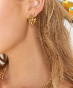 Show Me Your Mumu Mini Chain Hoop Earrings ~ Gold