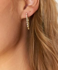 Show Me Your Mumu Luv AJ Ballier Chain Stud Earrings ~ Gold