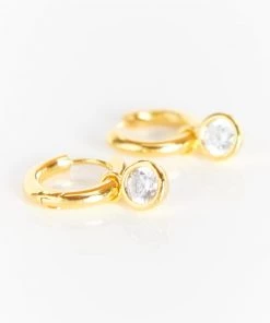 Show Me Your Mumu Luv AJ Bezel Charm Huggie Earrings ~ Gold New Mu 8 Show Me Your Mumu Luv AJ Bezel Charm Huggie Earrings ~ Gold New Mu