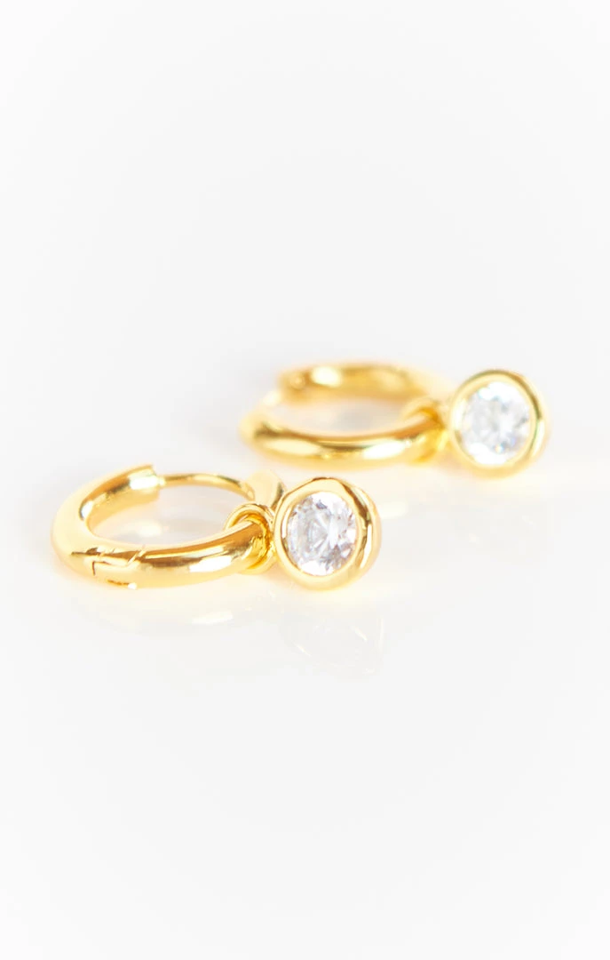 Show Me Your Mumu Luv AJ Bezel Charm Huggie Earrings ~ Gold New Mu 4 Show Me Your Mumu Luv AJ Bezel Charm Huggie Earrings ~ Gold New Mu