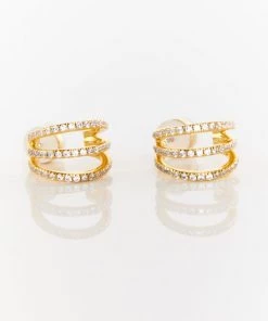 Show Me Your Mumu Luv AJ Pave Baby Bastille Hoops ~ Gold