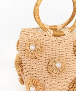Show Me Your Mumu New Mu Elia Straw Bag ~ Natural/White