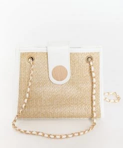Show Me Your Mumu Maree Straw Bag ~ Natural/White New Mu