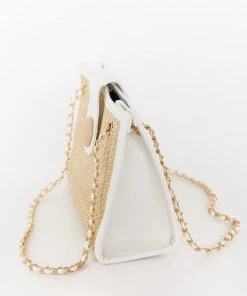 Show Me Your Mumu Maree Straw Bag ~ Natural/White New Mu