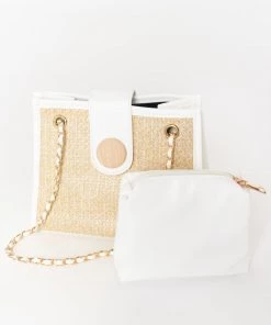 Show Me Your Mumu Maree Straw Bag ~ Natural/White New Mu