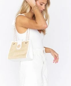 Show Me Your Mumu Maree Straw Bag ~ Natural/White New Mu