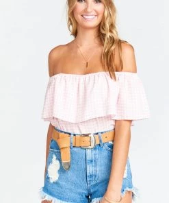 Show Me Your Mumu Brit Brit Top ~ Strawberry Shortcake Gingham Gauze Clothes