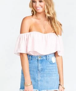 Show Me Your Mumu Brit Brit Top ~ Strawberry Shortcake Gingham Gauze Clothes