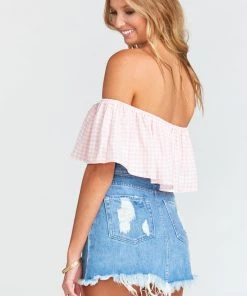 Show Me Your Mumu Brit Brit Top ~ Strawberry Shortcake Gingham Gauze Clothes