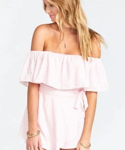 Show Me Your Mumu Brit Brit Top ~ Strawberry Shortcake Gingham Gauze Clothes